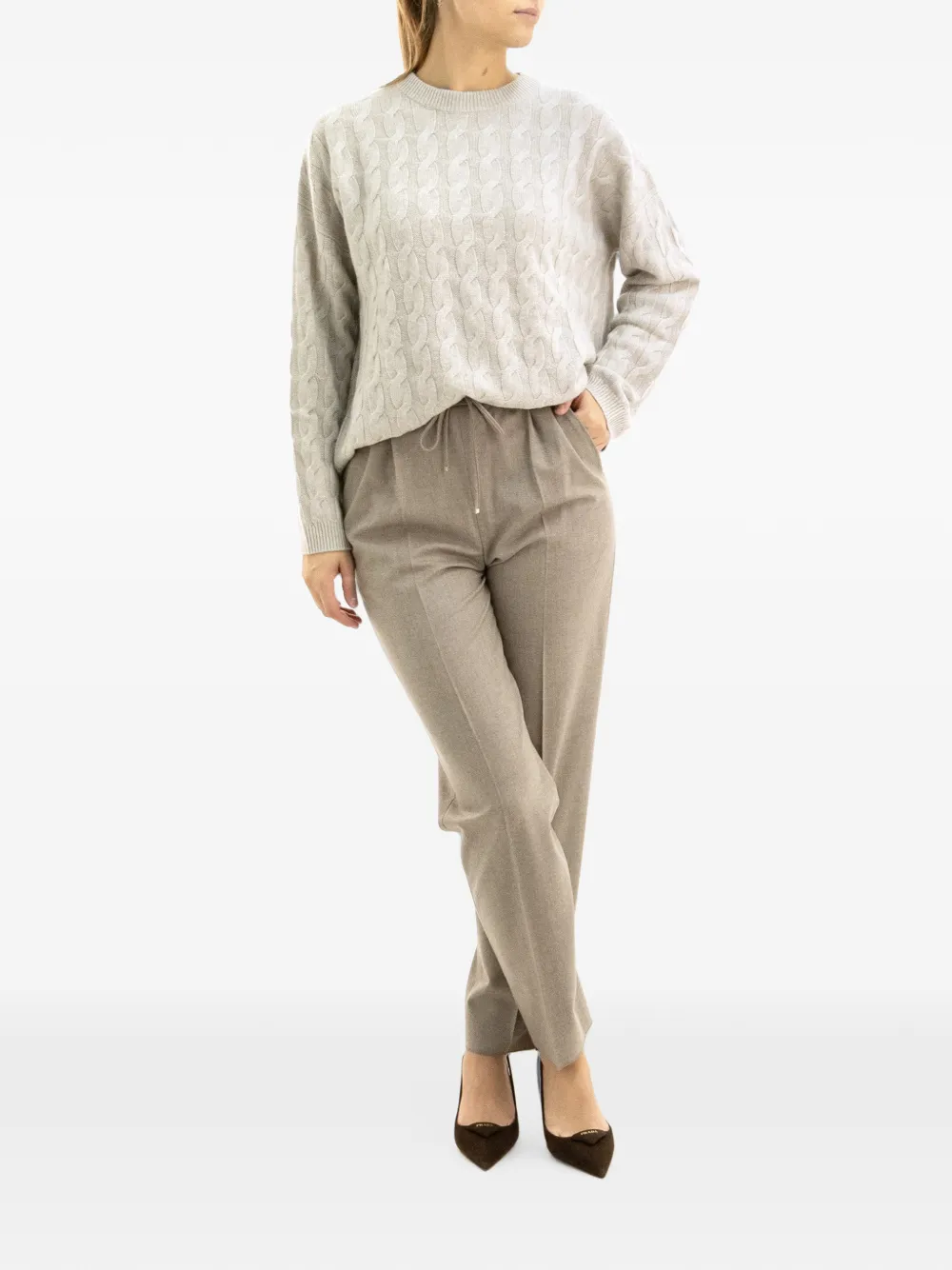 Lisa Yang Seymour kabelgebreide trui Beige