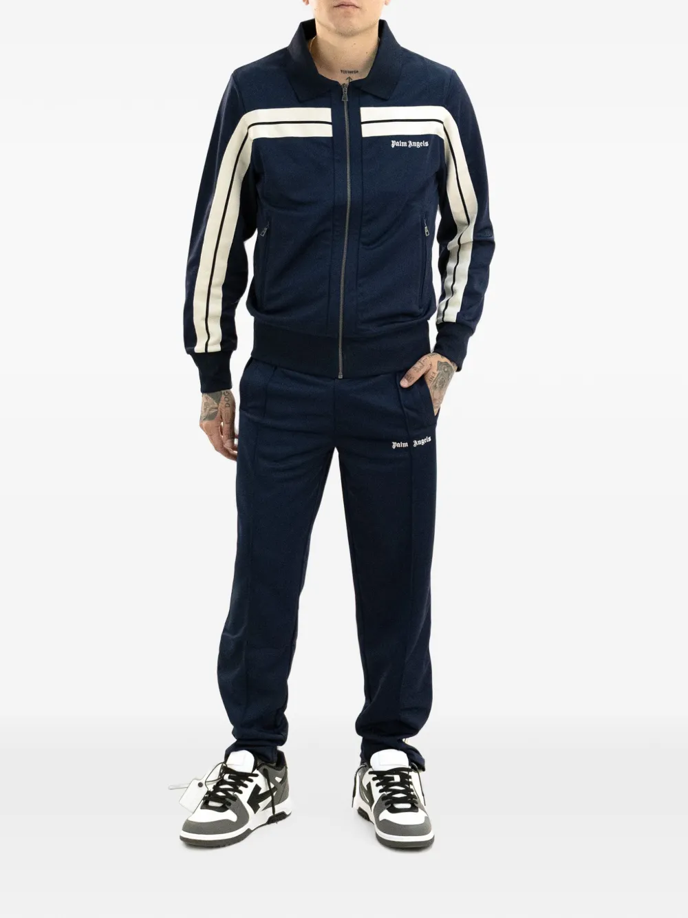 Palm Angels Trainingsjack met zijstreep Blauw