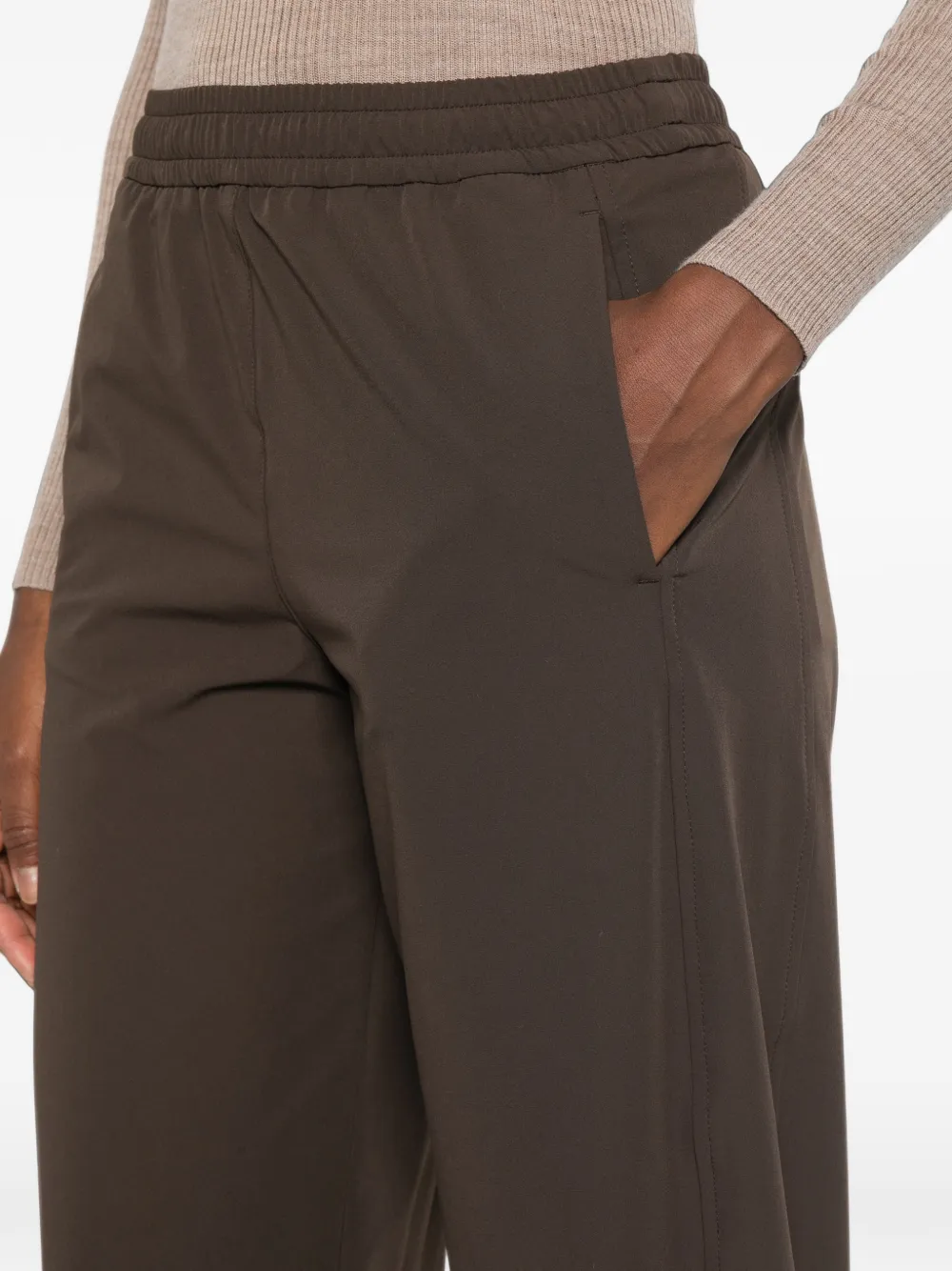 Herno Broek met elastische tailleband Bruin