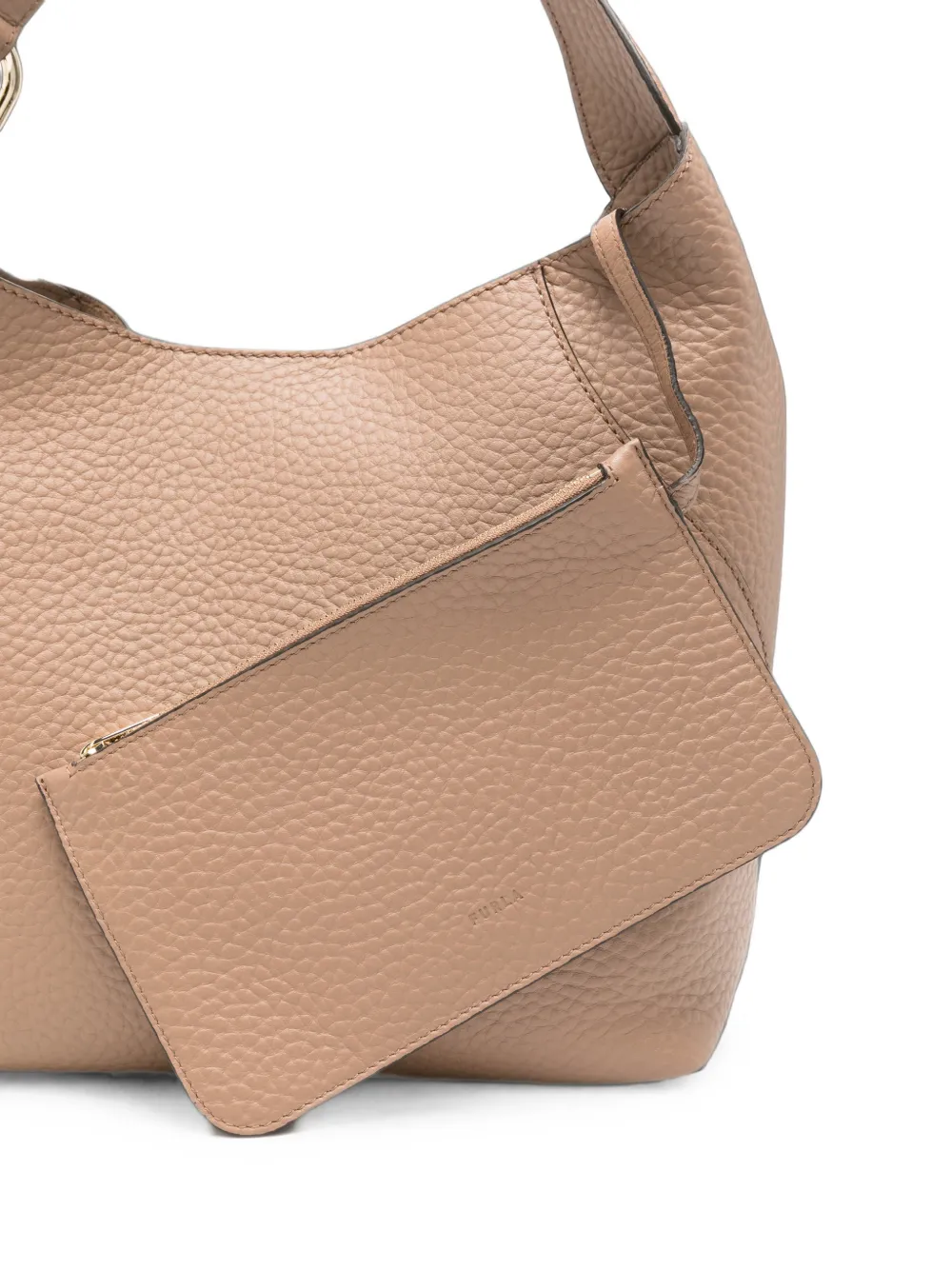 Furla Tas van bewerkt leer Beige