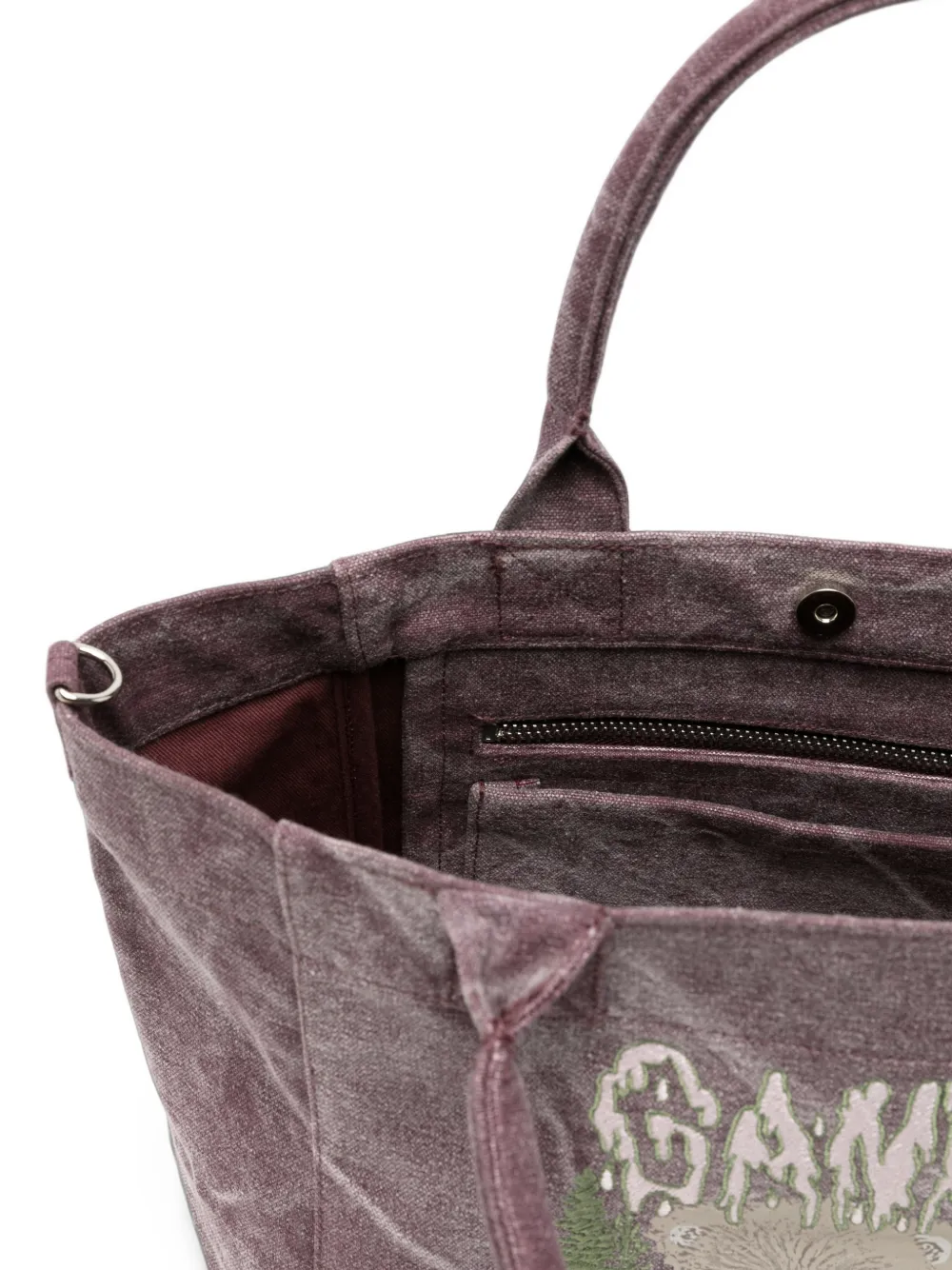 GANNI Shopper met print Paars