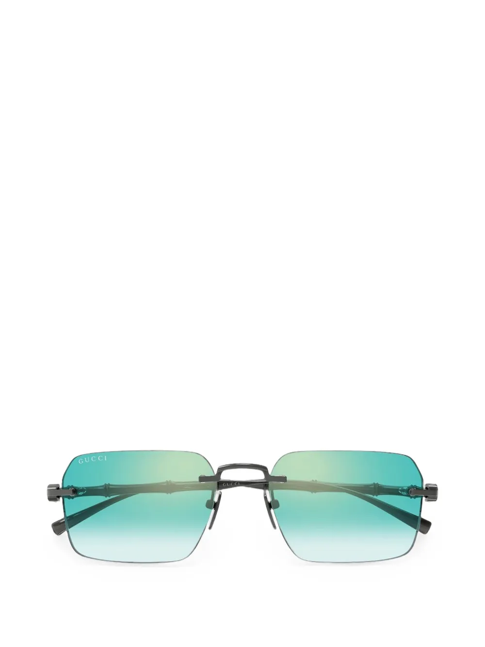 Gucci Eyewear Zonnebril met rechthoekig montuur Grijs