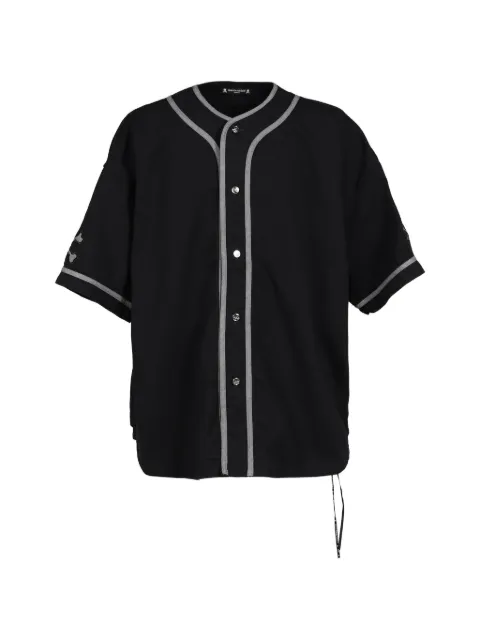 Mastermind Japan logo-patch denim baseball shirt