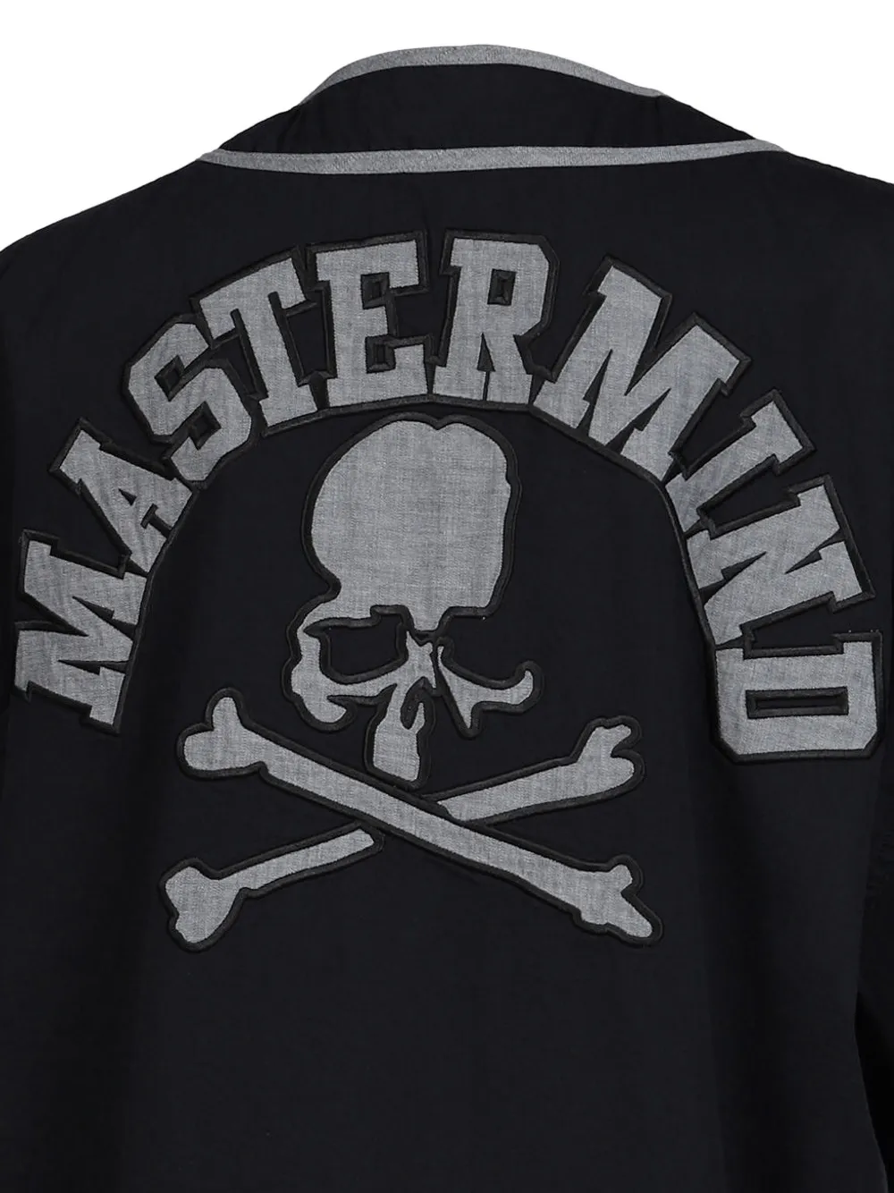 Mastermind Japan Denim honkbalshirt met logopatch Zwart