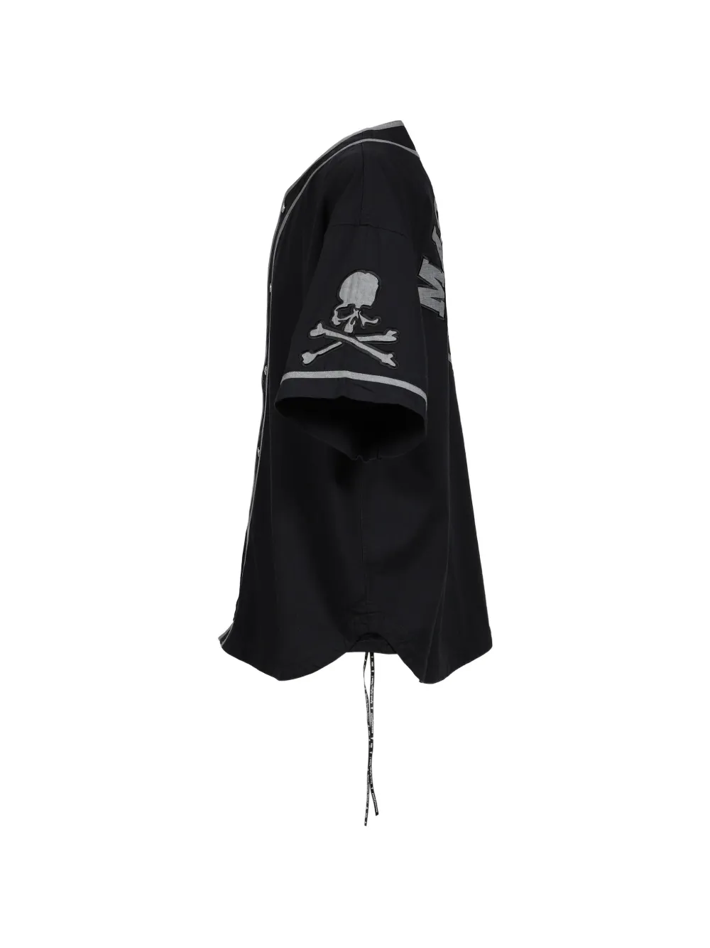 Mastermind Japan Denim honkbalshirt met logopatch Zwart