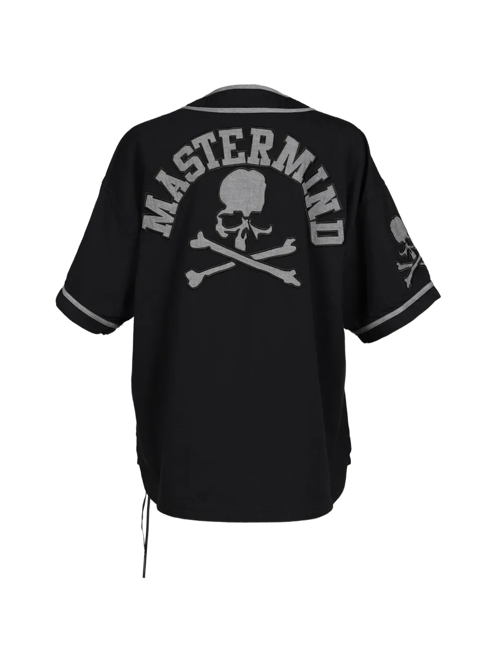 Mastermind Japan Denim honkbalshirt met logopatch Zwart