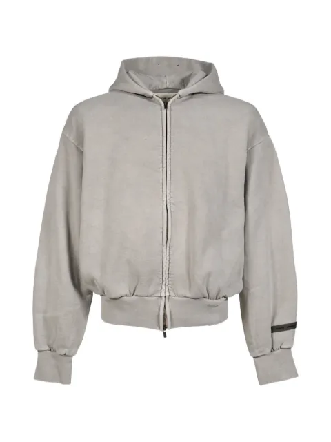 ESSENTIALS logo-embroidered zip-up hoodie
