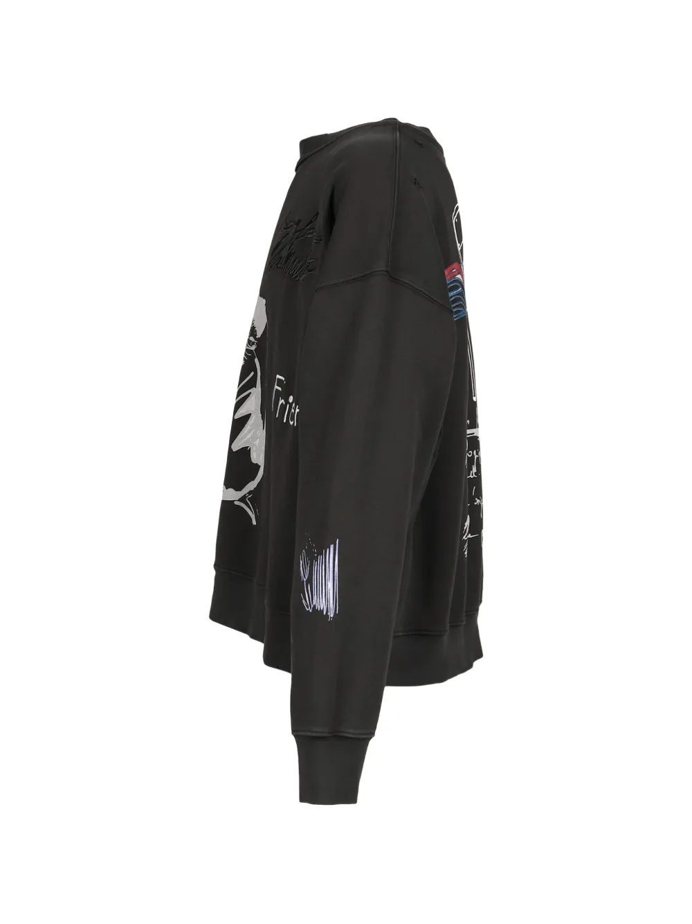 Song For The Mute distressed graphic-print sweatshirt - Schwarz