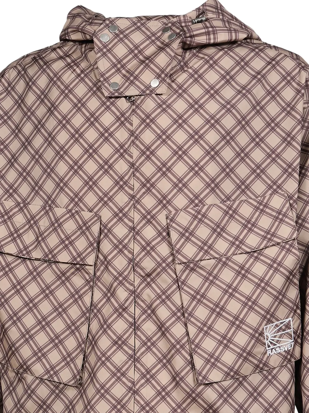 RASSVET Jack met capuchon en tartan-ruit Bruin