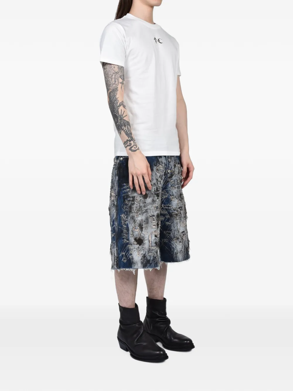 THUG CLUB Shorts met verwassen effect Blauw