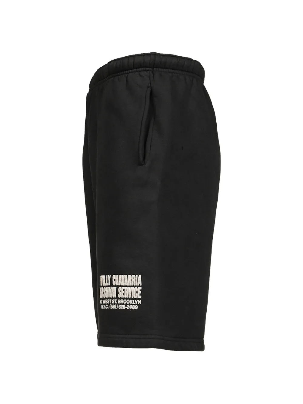 Willy Chavarria Buffalo shorts met logoprint Zwart