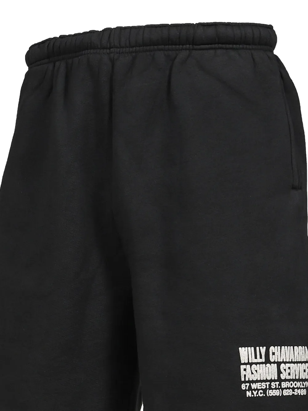 Willy Chavarria Buffalo shorts met logoprint Zwart