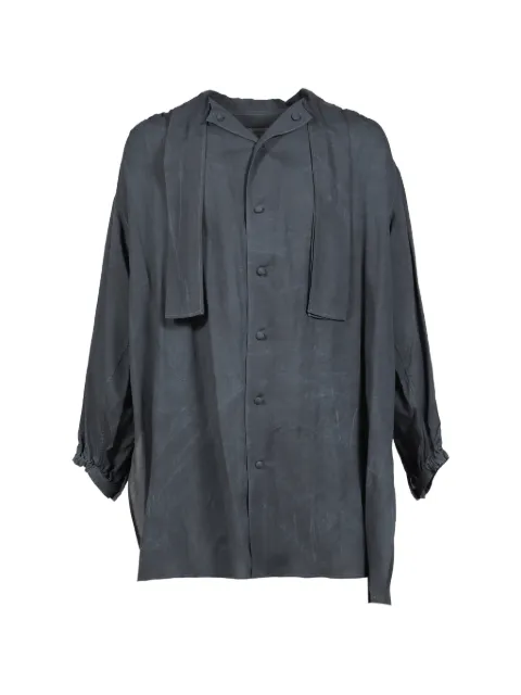Yohji Yamamoto washer-finish gathered shirt