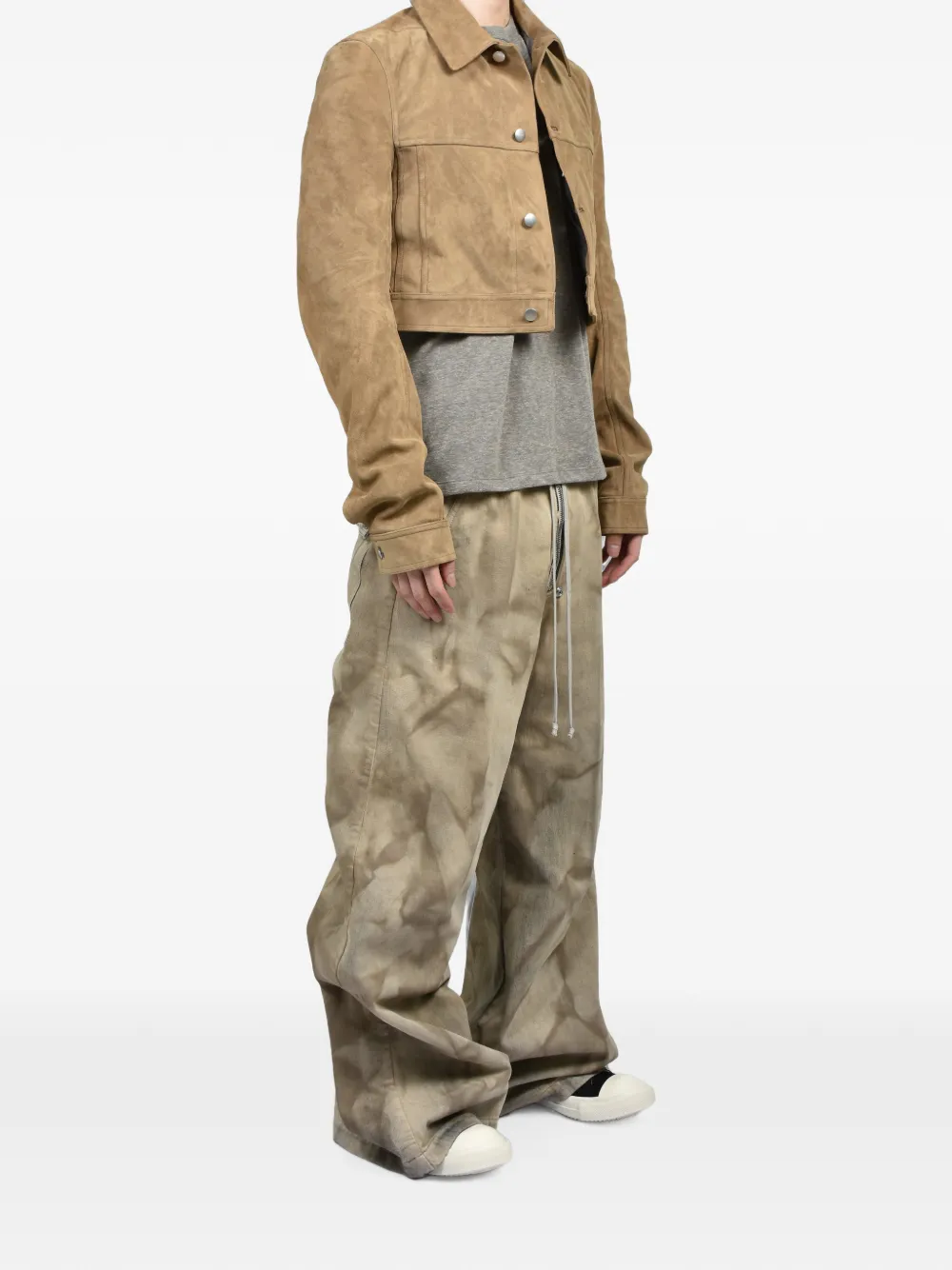 Rick Owens Cropped suède jack Bruin
