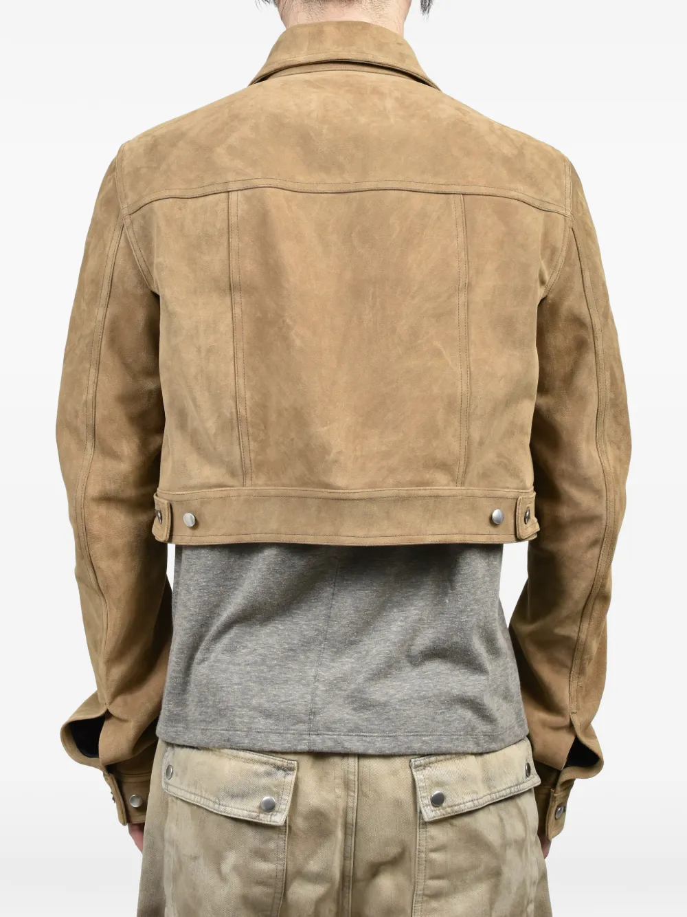 Rick Owens Cropped suède jack Bruin