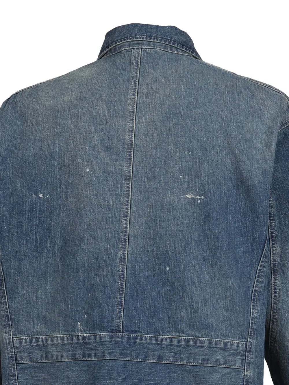 PORTER CLASSIC Breakfast denim jack met rits Blauw