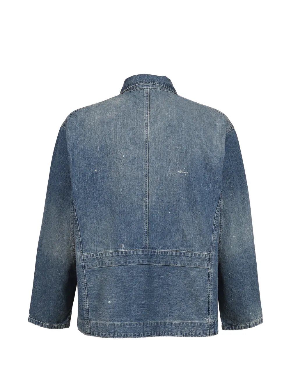 PORTER CLASSIC Breakfast denim jack met rits Blauw