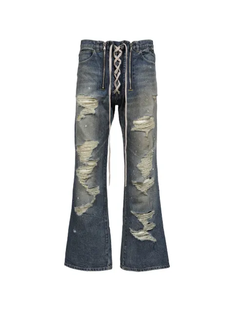 JUN/NAKAYAMA distressed wide-leg jeans