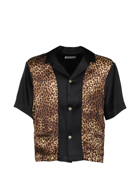 Ernest W. Baker leopard-print panelled shirt