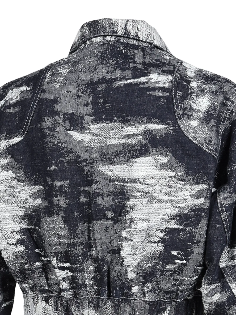Taakk Denim jack met vervaagd patroon Zwart