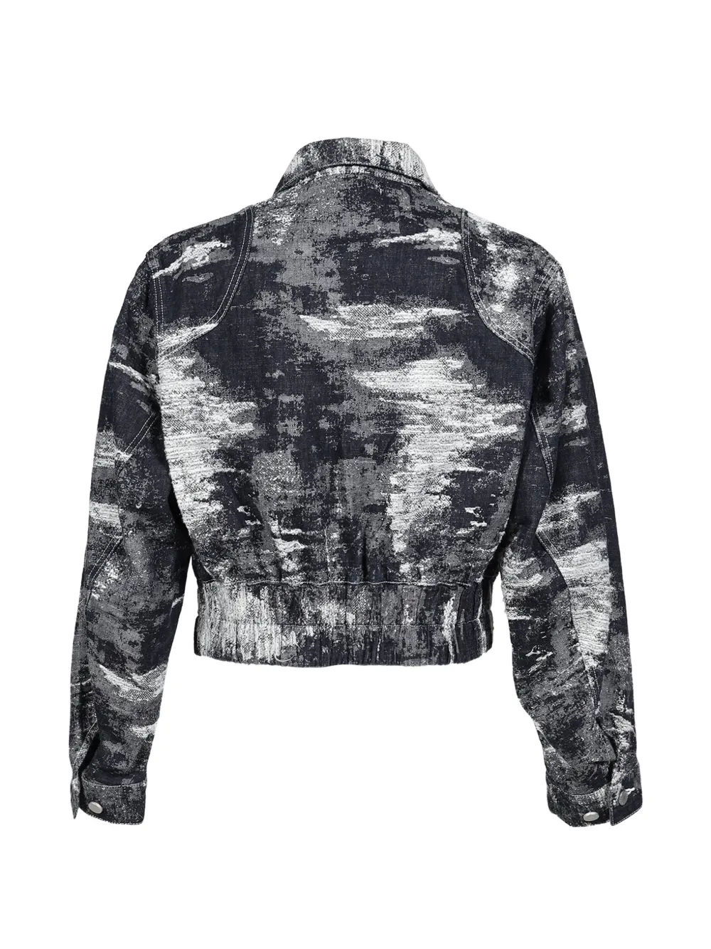 Taakk Denim jack met vervaagd patroon Zwart