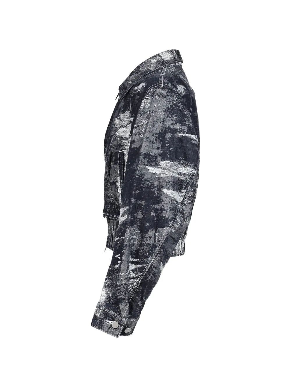 Taakk Denim jack met vervaagd patroon Zwart