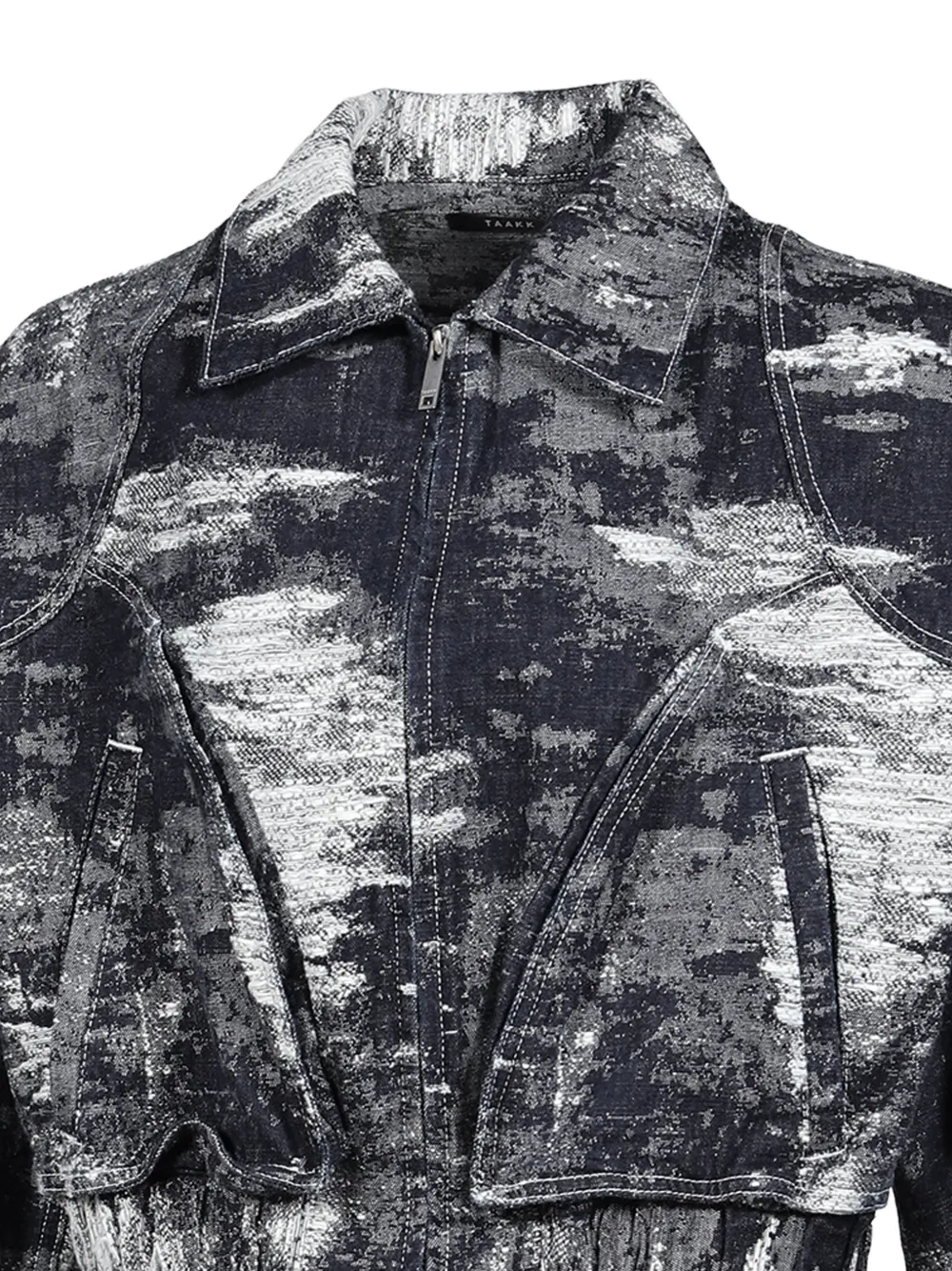 Taakk Denim jack met vervaagd patroon Zwart