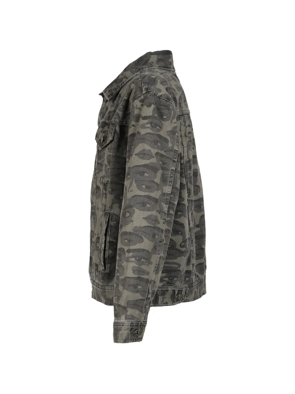 KidSuper Denim jack met camouflage Grijs