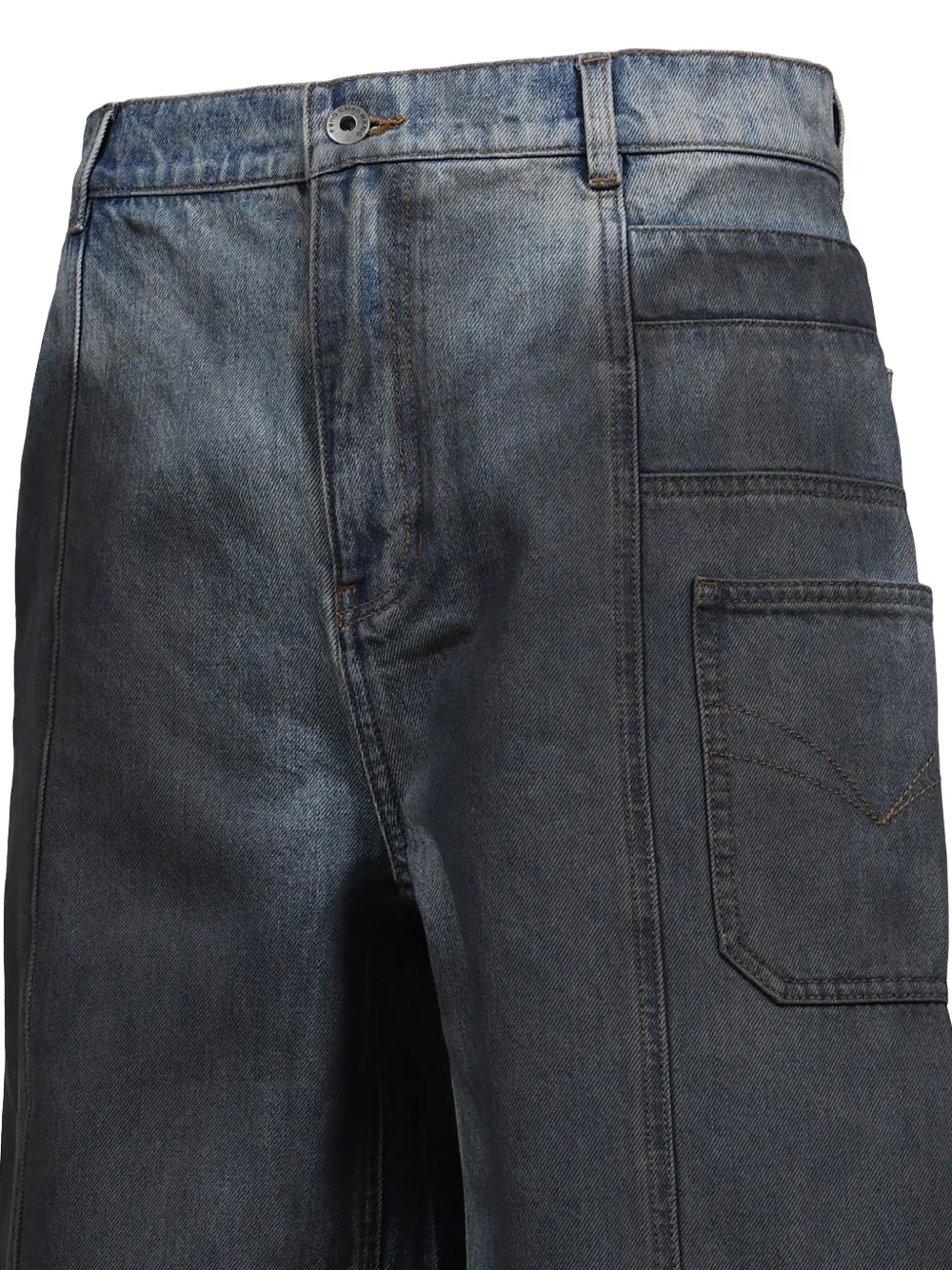 Feng Chen Wang gradient-effect Denim Shorts | Azul | FARFETCH PE