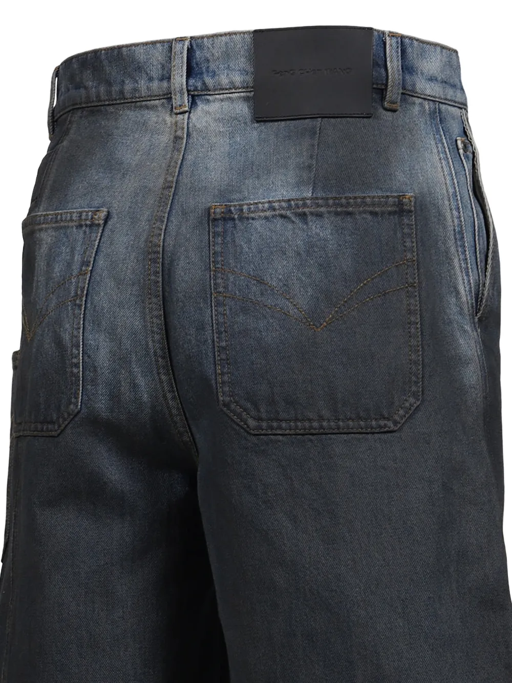 Feng Chen Wang Denim shorts met kleurverloop Blauw