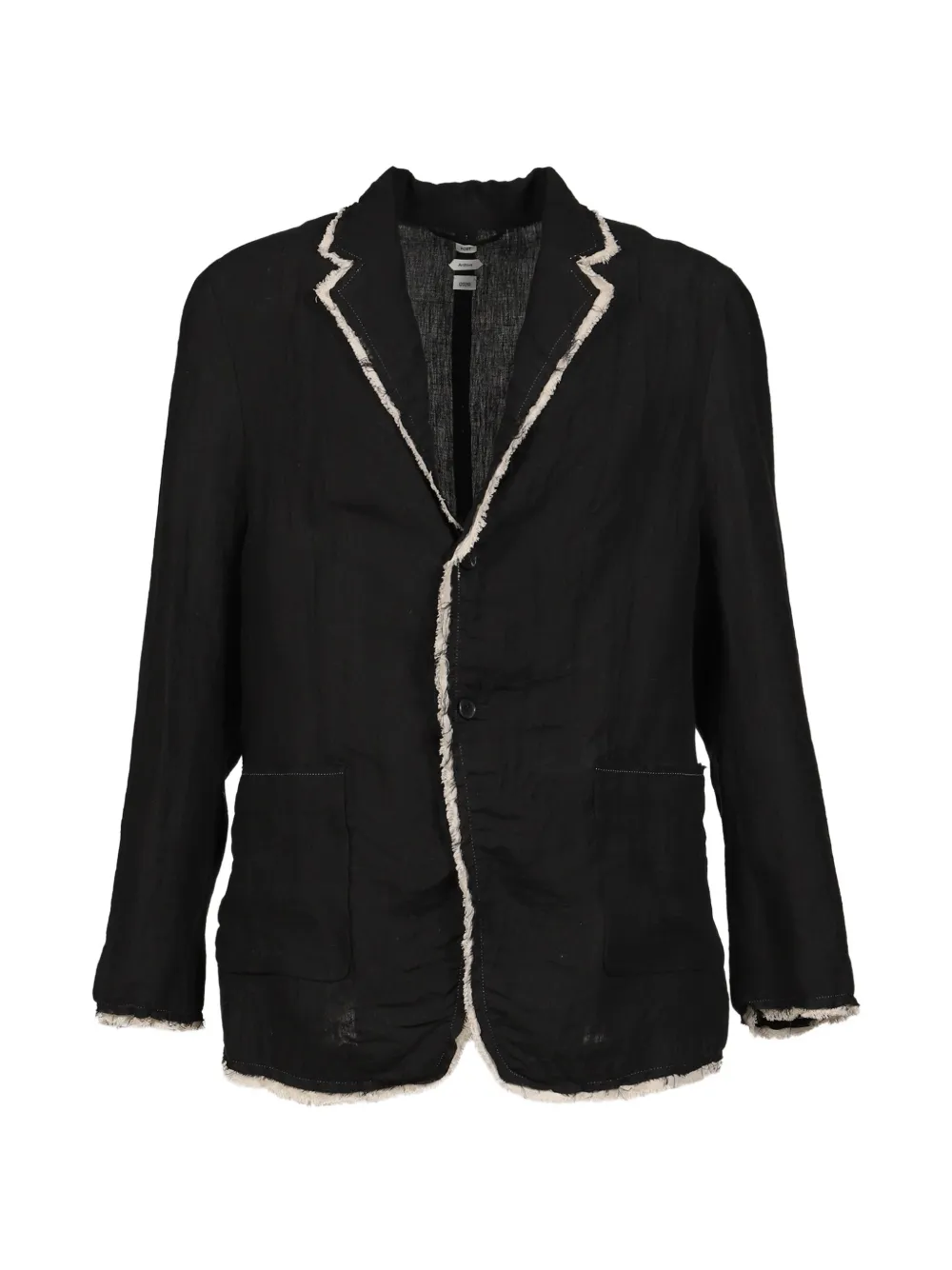 Post Archive Faction Drifter raw-edge linen jacket - Schwarz