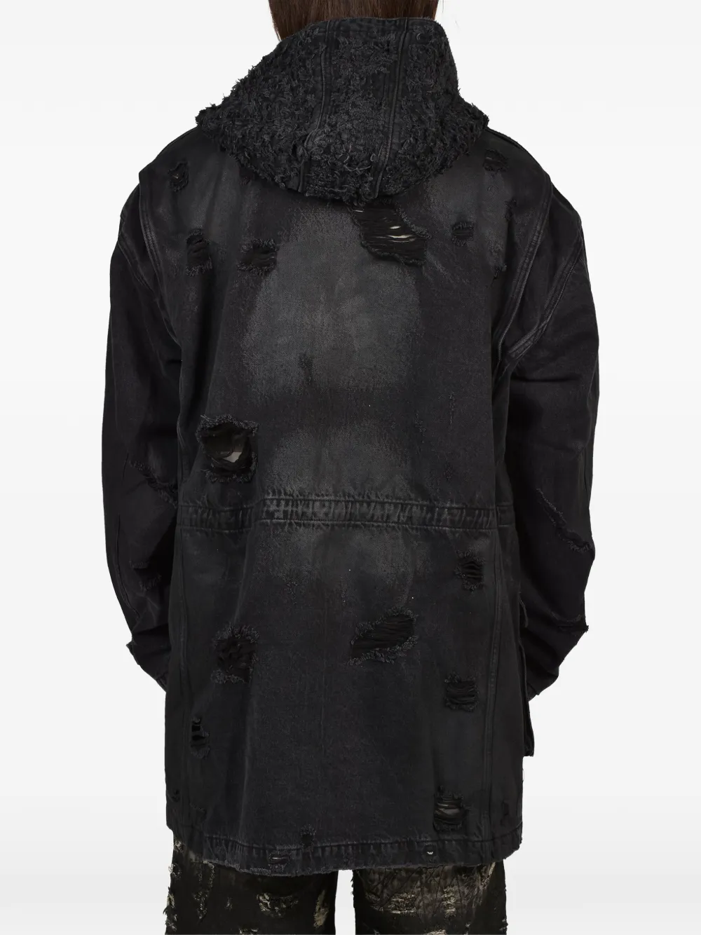 THUG CLUB Tribal M-65 gerafelde jas Zwart