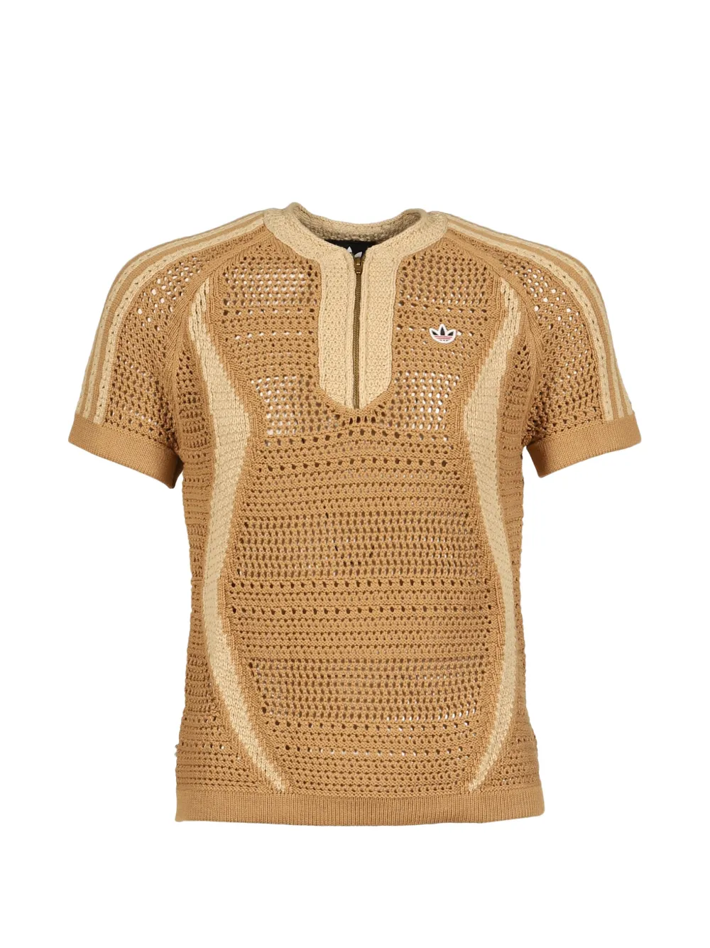 adidas x Clot half-zip knitted polo shirt - Marrone