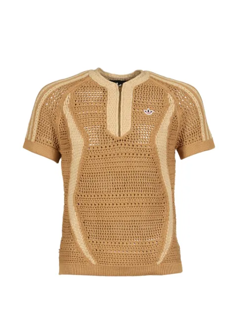 adidas x Clot half-zip knitted polo shirt
