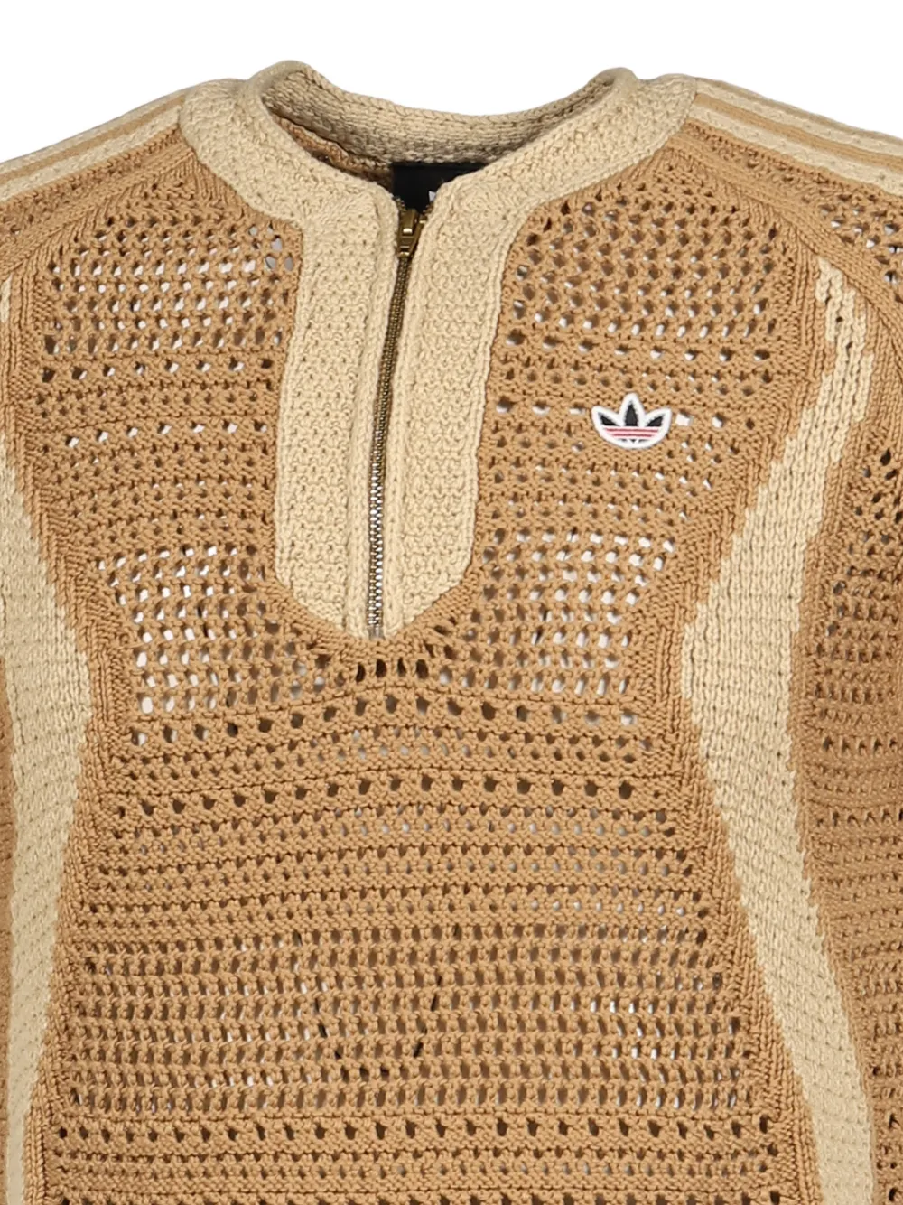 adidas x Clot half-zip knitted polo shirt Bruin