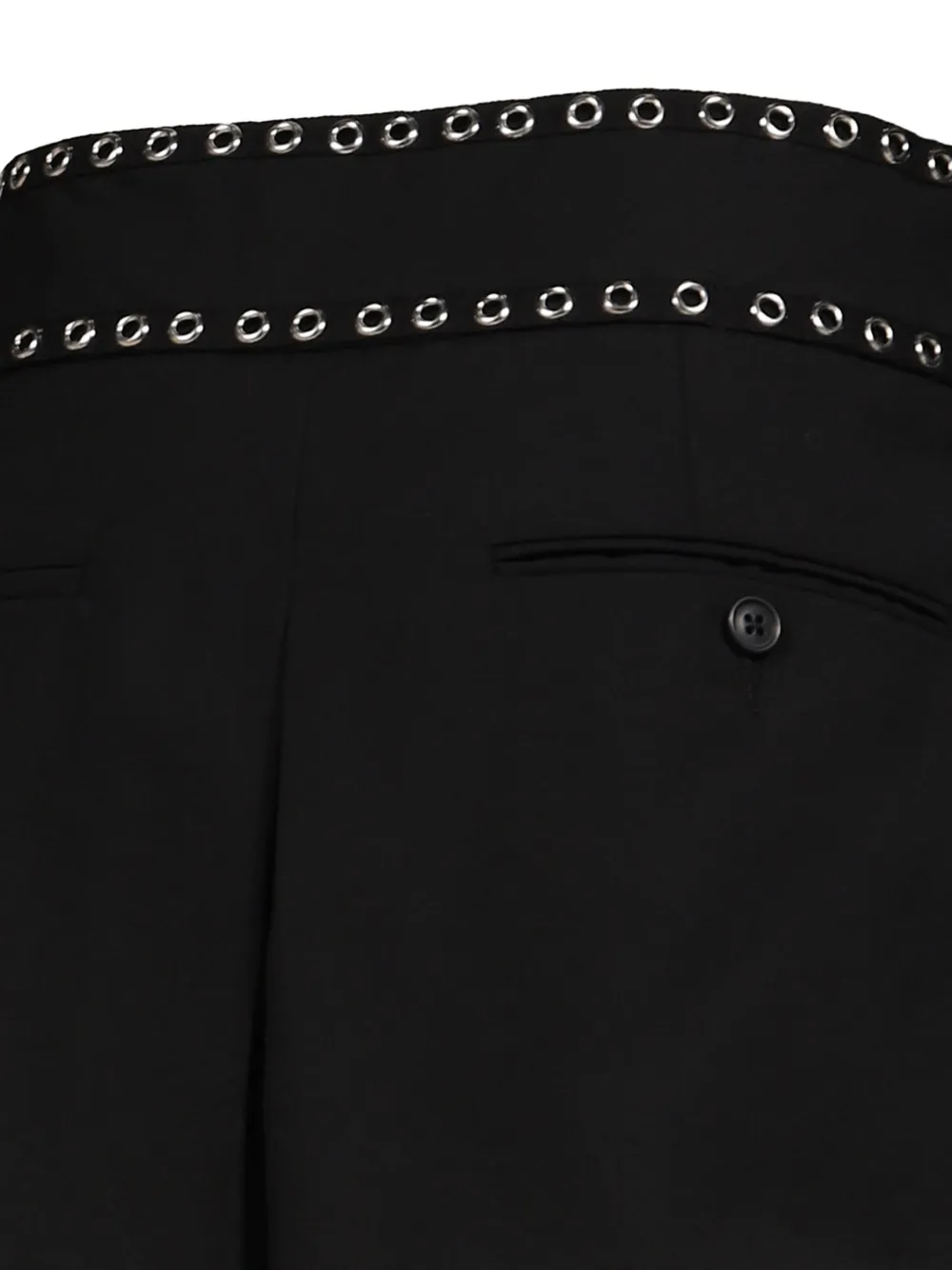 R13 Eyelet-embellished Pleated Mini Skort in Black, view 5
