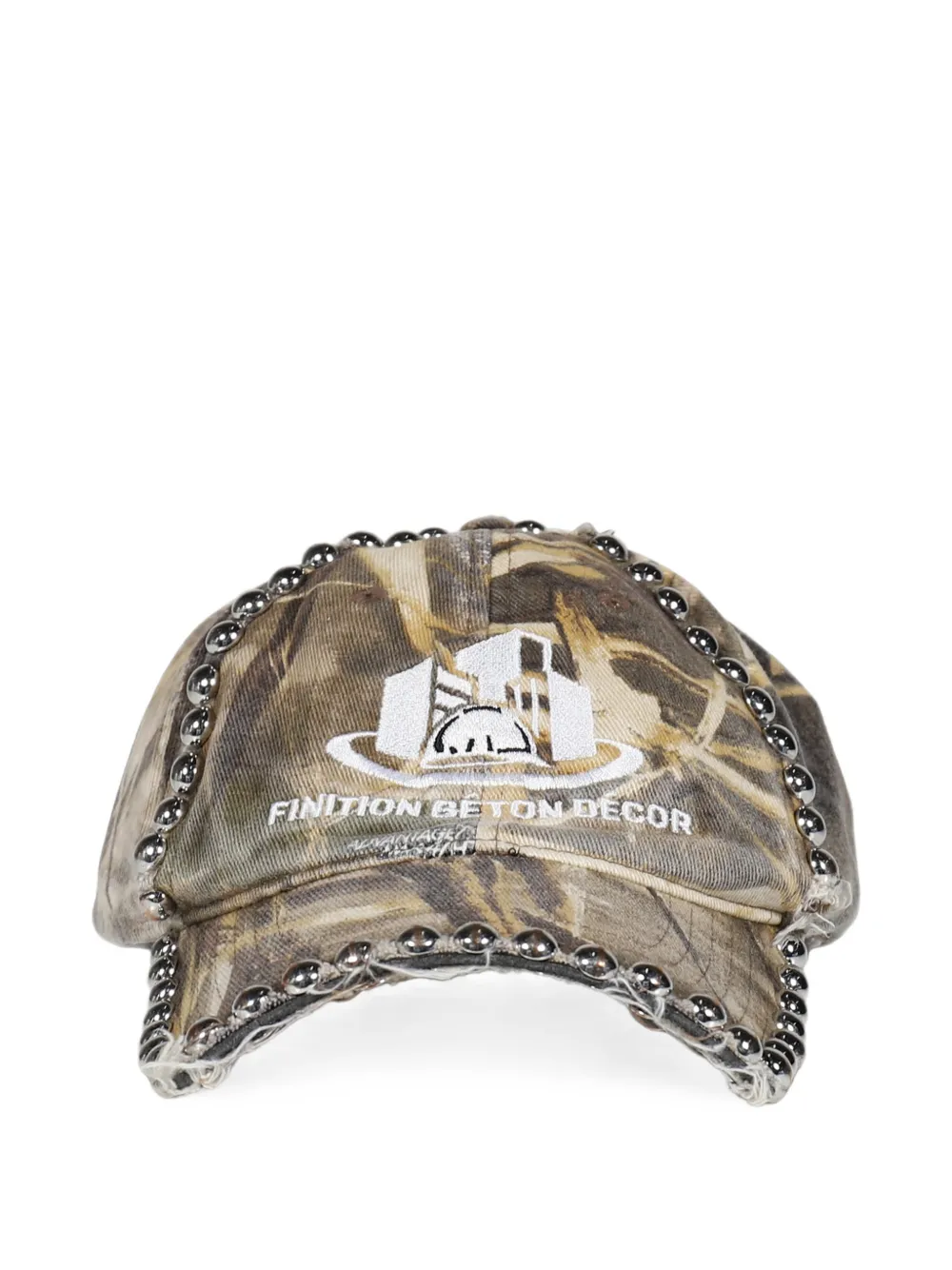 Joshua J. stud-embellished camouflage-print cap - Nude