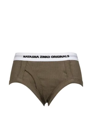 Natasha Zinko logo-patch Briefs | Grey | FARFETCH