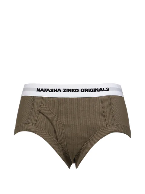 Natasha Zinko leggins de canalé con logo en la cinturilla