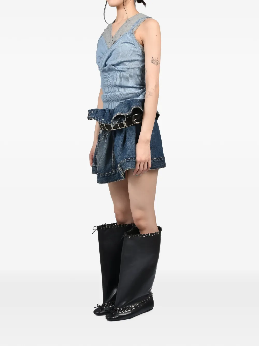 August Barron Asymmetrische mini-rok Blauw