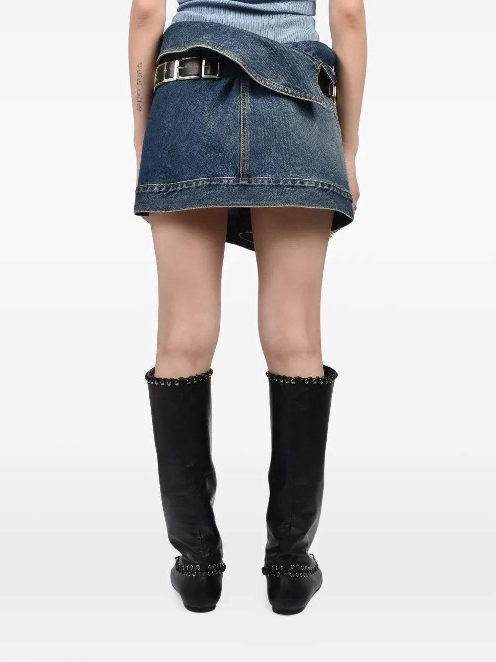 August Barron Asymmetrische mini-rok Blauw