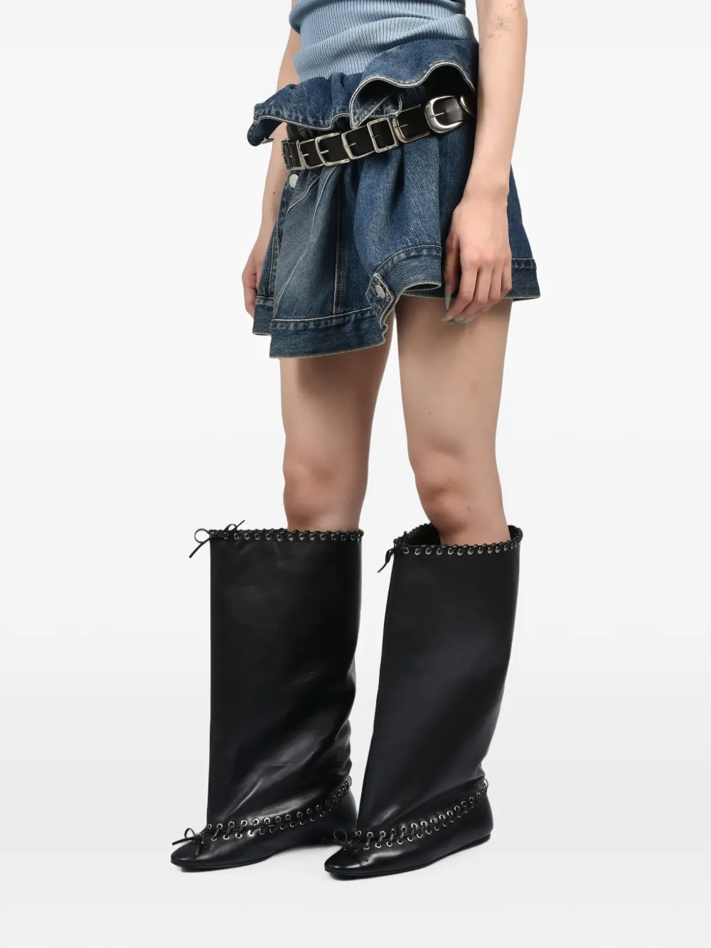 August Barron Asymmetrische mini-rok Blauw