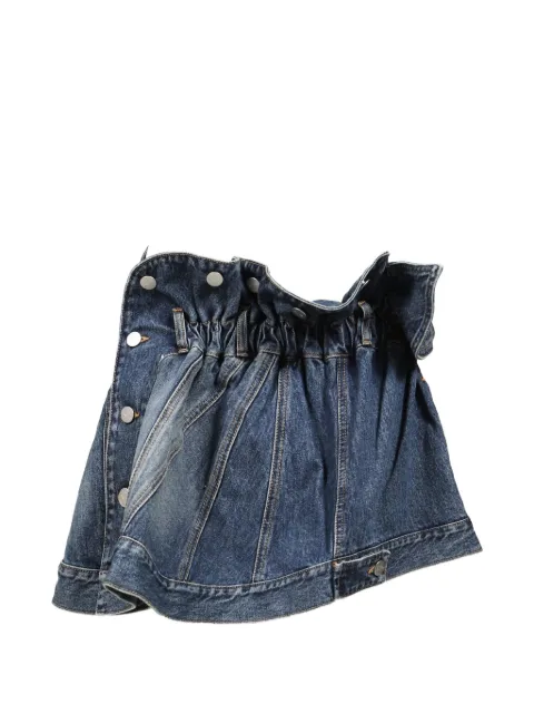 August Barron belted asymmetric mini skirt