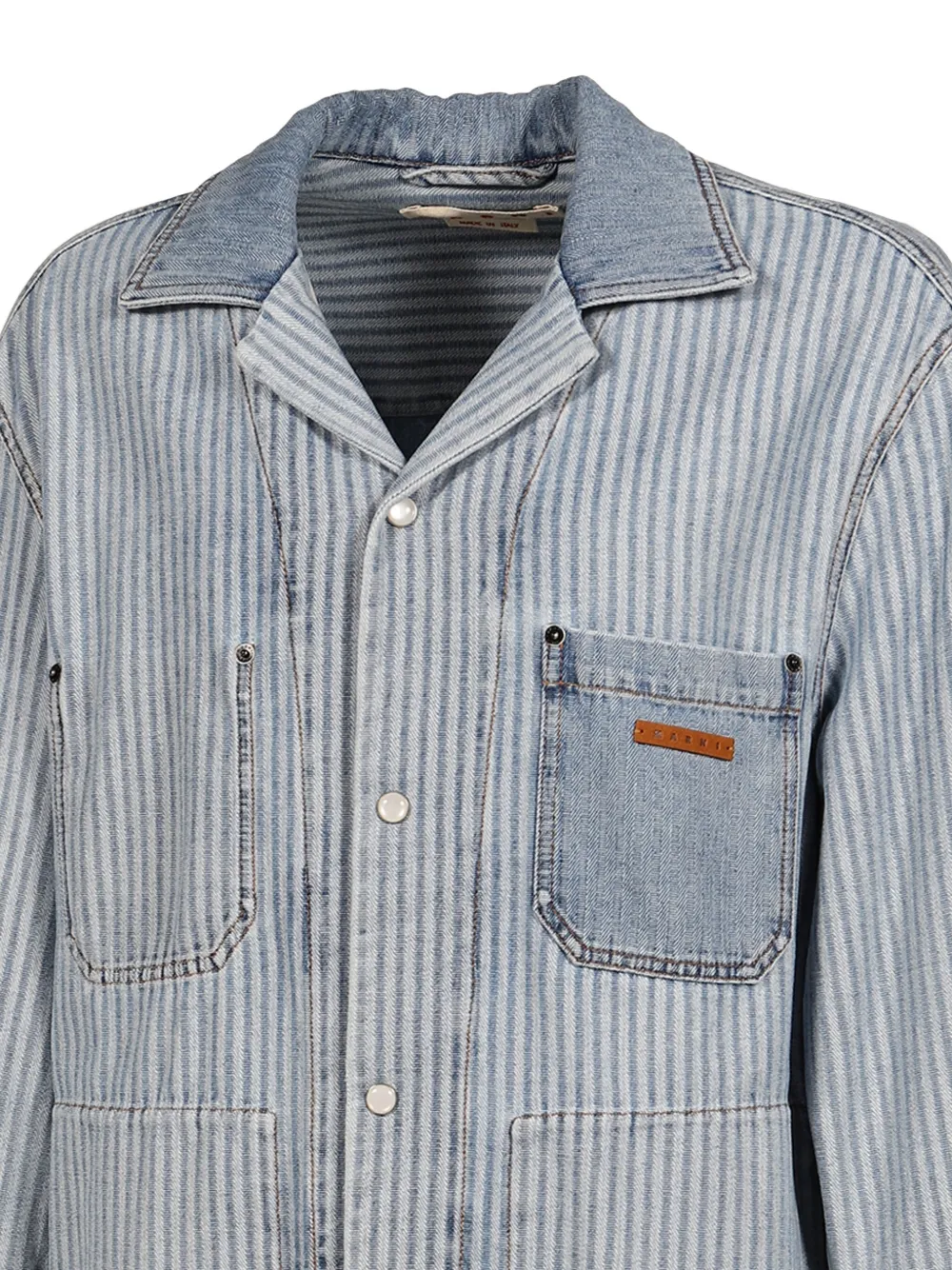 Marni Gestreept denim shirtjack Blauw