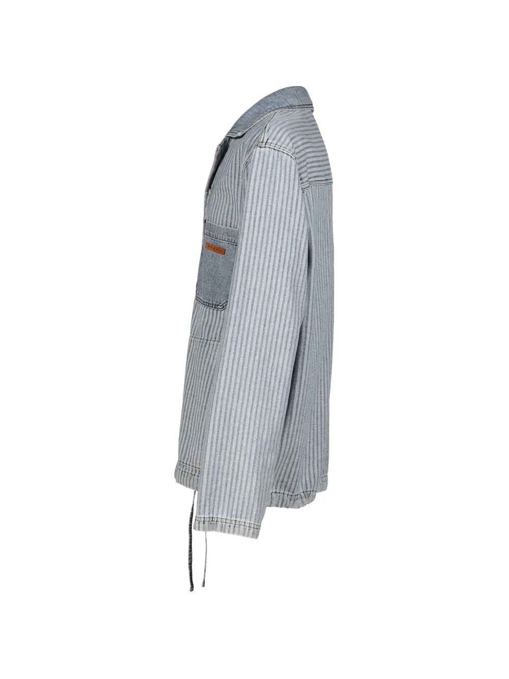 Marni Gestreept denim shirtjack Blauw