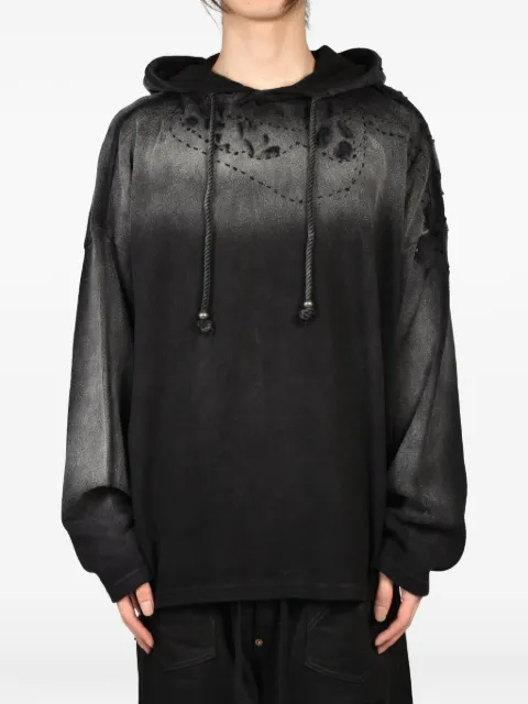 Glass Cypress destroyed cropped hoodie