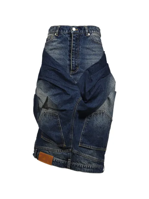 Natasha Zinko Double layered denim midi skirt