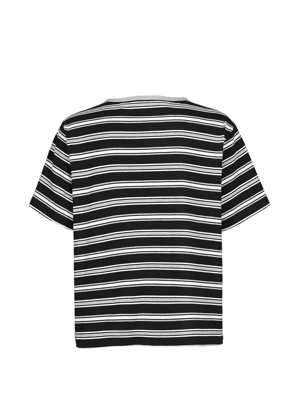We11done Gestreept T-shirt verfraaid met stras Zwart