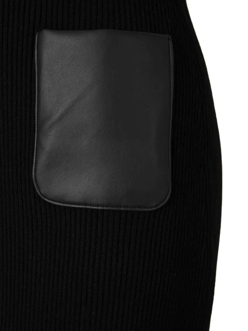 SIMKHAI Viretta belted ribbed-knit mini dress Zwart