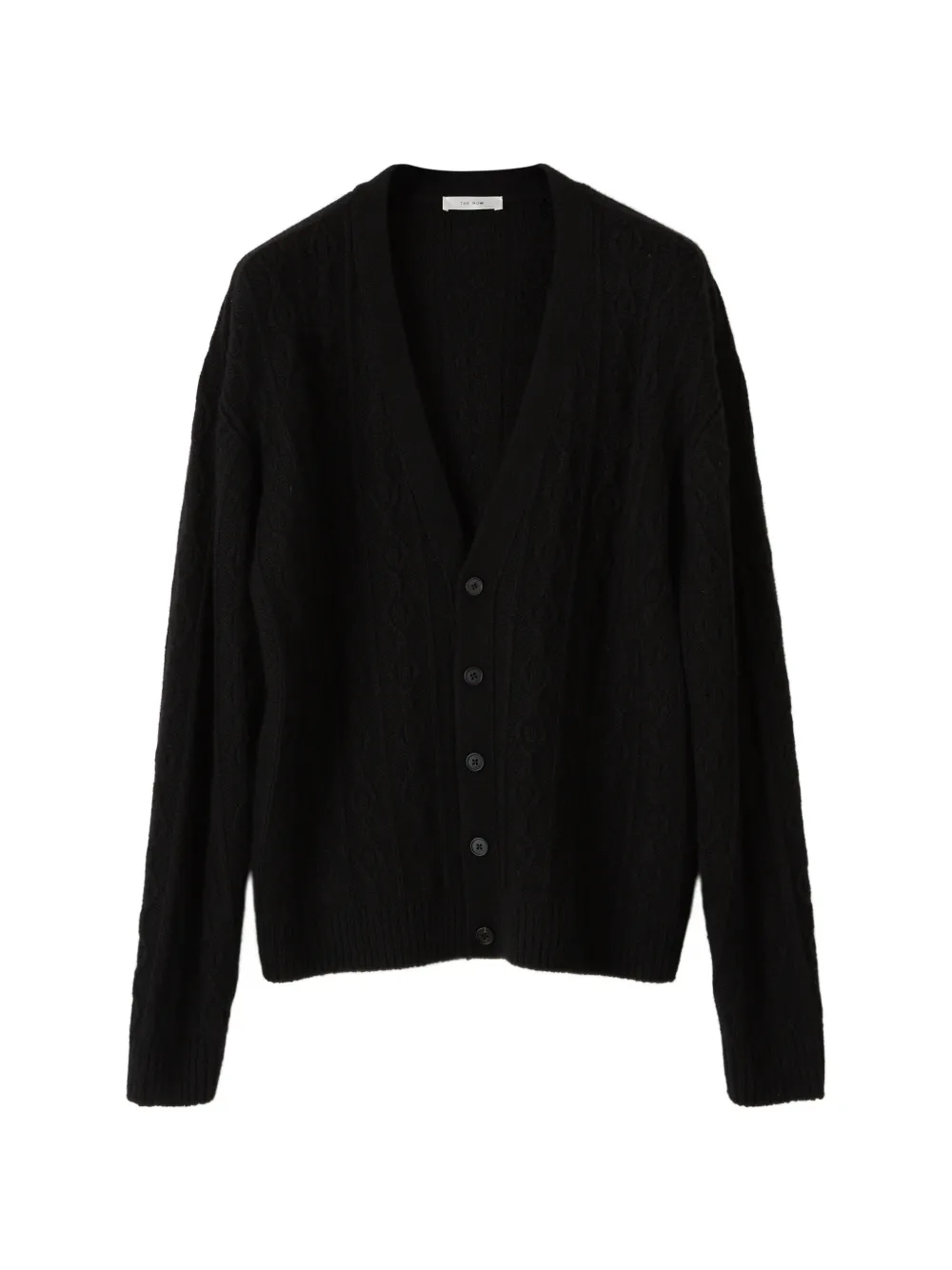 The Row Braided-knit Cashmere Cardigan In Black